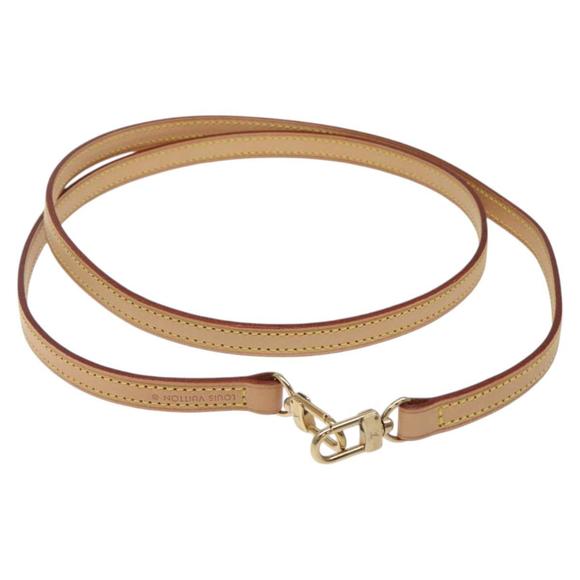 LOUIS VUITTON Shoulder Strap Leather Beige LV Auth am8457